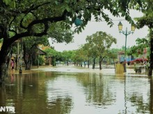 Image: Young people “check-in” Hoi An ancient town in flood season