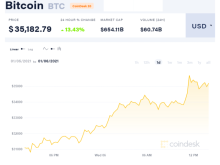 Image: Bitcoin hits record high above 35 000 USD