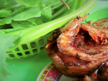 Image: Famous traditional Khmer people s shrimp cake dishes in the delta