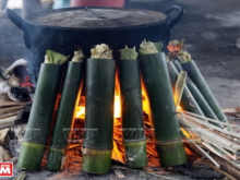 Image: Bamboo tube rice a specialty of Vietnam s Northern mountains Video