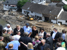 Image: Europe Floods Update Merkel Tours surreal Flood Scene Shocked By The Destruction