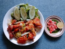 Image: Fried chicken wings with fish sauce crispy skin, absorbent meat