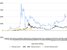 Image: Bitcoin halving cycle comparison shows peak is delayed