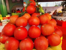 Image: Red pomelos like lipstick cost 150 thousand VND / fruit down the street, and extremely toxic goods attract customers