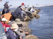 Image: Mullet fishing with plastic bottles