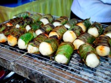 Image: ﻿Awaking the taste buds with grilled banana wrapped in sticky rice