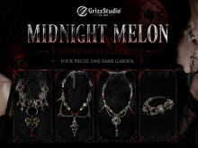Image: Grizz Studio Launches the Midnight Melon Chainmail Collection, a Gothic Jewelry Drop Inspired by Watermelon Colors