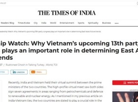 Image: Indian newspaper highlights importance of Vietnam’s 13th party congress