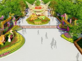 Image: Nguyen Hue Flower Street Tan Suu New Year reappears buffalo and field life