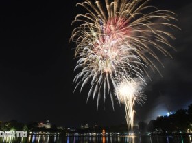 Image: Firework lit up on New Year’s Eve