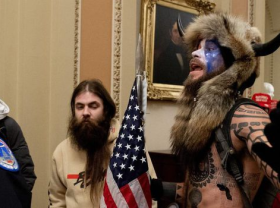 Image: Who is the hornman storming US Capitol Buidling