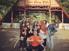 Image: Last weekend, take the whole family to relax in the Giang Dien waterfall tourist area only