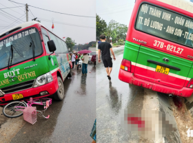 Image: Fifth-grade girl dies as passenger bus collides with motorcycle in Vietnam