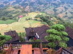 Image: Locating the coordinates of The Mong Village, the resort has a peaceful view of Sapa