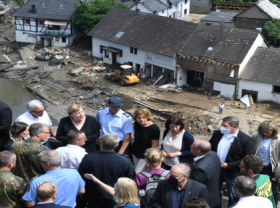 Image: Europe Floods Update Merkel Tours surreal Flood Scene Shocked By The Destruction
