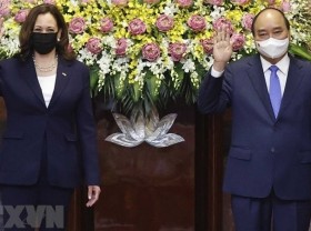 Image: President receives US Vice President Kamala Harris