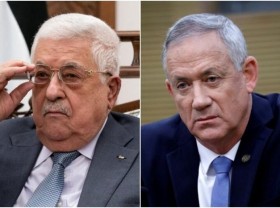 Image: Palestinian president meets with Israeli defense minister