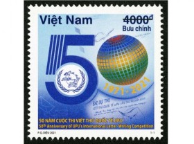 Image: Special stamp released to mark 50th anniversary of UPU International Letter-Writing Contest