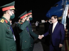 Image: PM Pham Minh Chinh arrives in Hanoi, concludes Japan visit