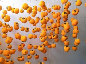 Image: Housewives in the persimmon season hang the wind to celebrate Tet