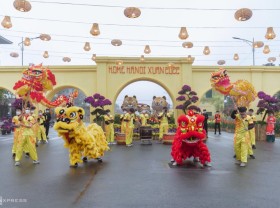 Image: Colorful spring flower street in the west of the capital