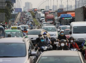 Image: Traffic jam in Saigon near Tet