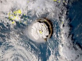 Image: Volcano eruption triggers evacuation orders, metre-high waves in Japan