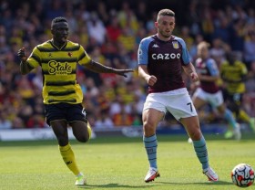 Image: Feedback Aston Villa vs Watford (February 22, 2022) spherical 26 of the Premier League: Empty hand left the sphere
