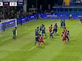 Image: Trung Thanh took a harmful free kick, tearing Thailand’s U23 internet