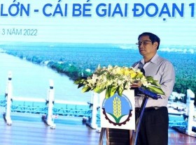 Image: PM attends inauguration ceremony of irrigation system in Kien Giang