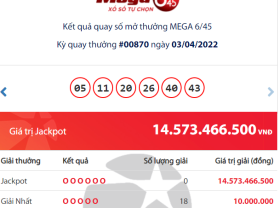 Image: Vietlott Mega outcomes 6/45 April 3: Who’s the proprietor of the Jackpot prize of 14 billion VND?