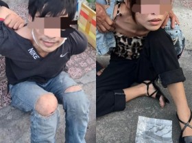 Image: Binh Duong police spherical up a person and a girl holding 1 kg of medication like an motion film