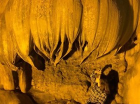Image: The beautiful caves in the northern mountainous region have a system of shimmering stalactites like fairy tales 