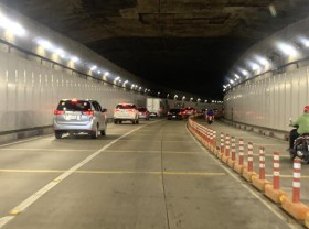 Image: Saigon River Tunnel partially closed for three nights for fire safety test