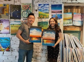 Image: Which cafe do the Hanoi office ladies “hide” at the weekend to satisfy their hobby of painting?