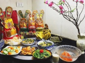 Image: What does the worshiping tray of Ong Cong and Ong Tao include?
