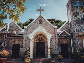 Image: Admire Nui Sam stone church – A hundred-year-old church built of stone in Chau Doc