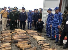 Image: Illegally imported elephant tusks detected in Haiphong