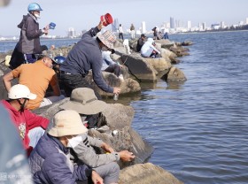 Image: Mullet fishing with plastic bottles