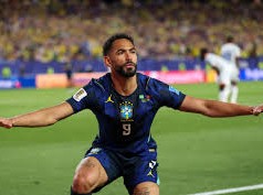 Matheus Cunha's Surfing Celebration After Scoring for Brazil