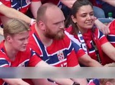 Image: Norwegian Fan Gains Attention for Not Joining Viking Row Celebration