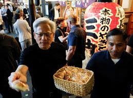 Image: Nvidia CEO Jensen Huang Delights Fans in Tokyo with Street Food