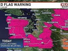 Image: Red Flag Warning Issued Amid Thunderstorm Risks in Washington