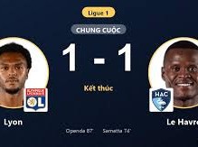 Image: Lyon Draws 1-1 with Le Havre, Misses Chance to Advance in Ligue 1