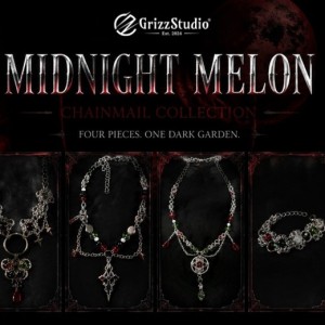 Image: Grizz Studio Launches the Midnight Melon Chainmail Collection, a Gothic Jewelry Drop Inspired by Watermelon Colors