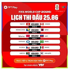 Image: World Cup 2026 Live Match Schedule for June 25