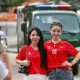 Image: Quang Hải's Wife Stuns Fans with Unique Hair at Stadium