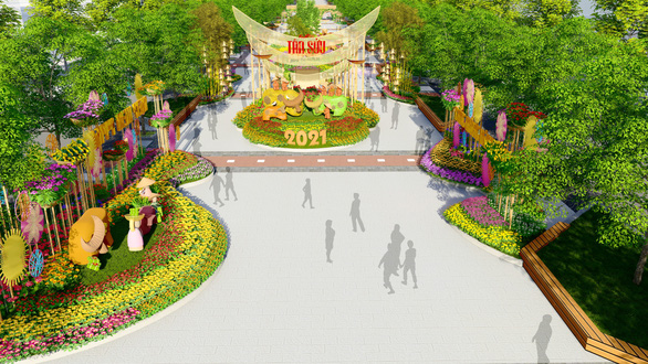 Nguyen Hue Flower Street Tan Suu New Year reappears buffalo and field life