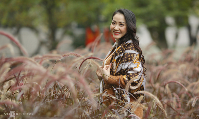 Purple mop was in full bloom by Hoan Kiem Lake