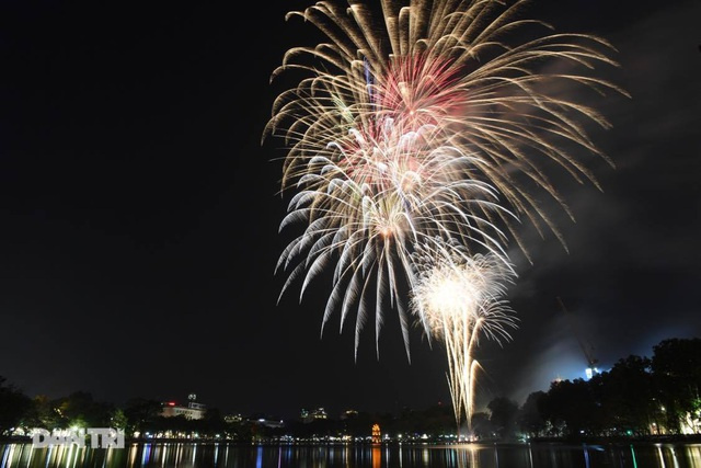 Firework lit up on New Year’s Eve